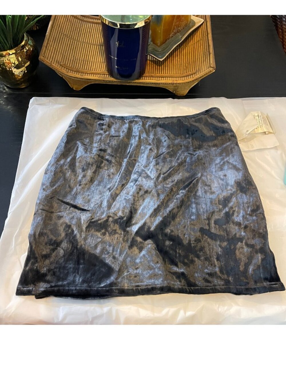 Authentic Vintage Iceberg Jeans Velvet Finish Skirt Blue Women’s IT 40 US 24 XS